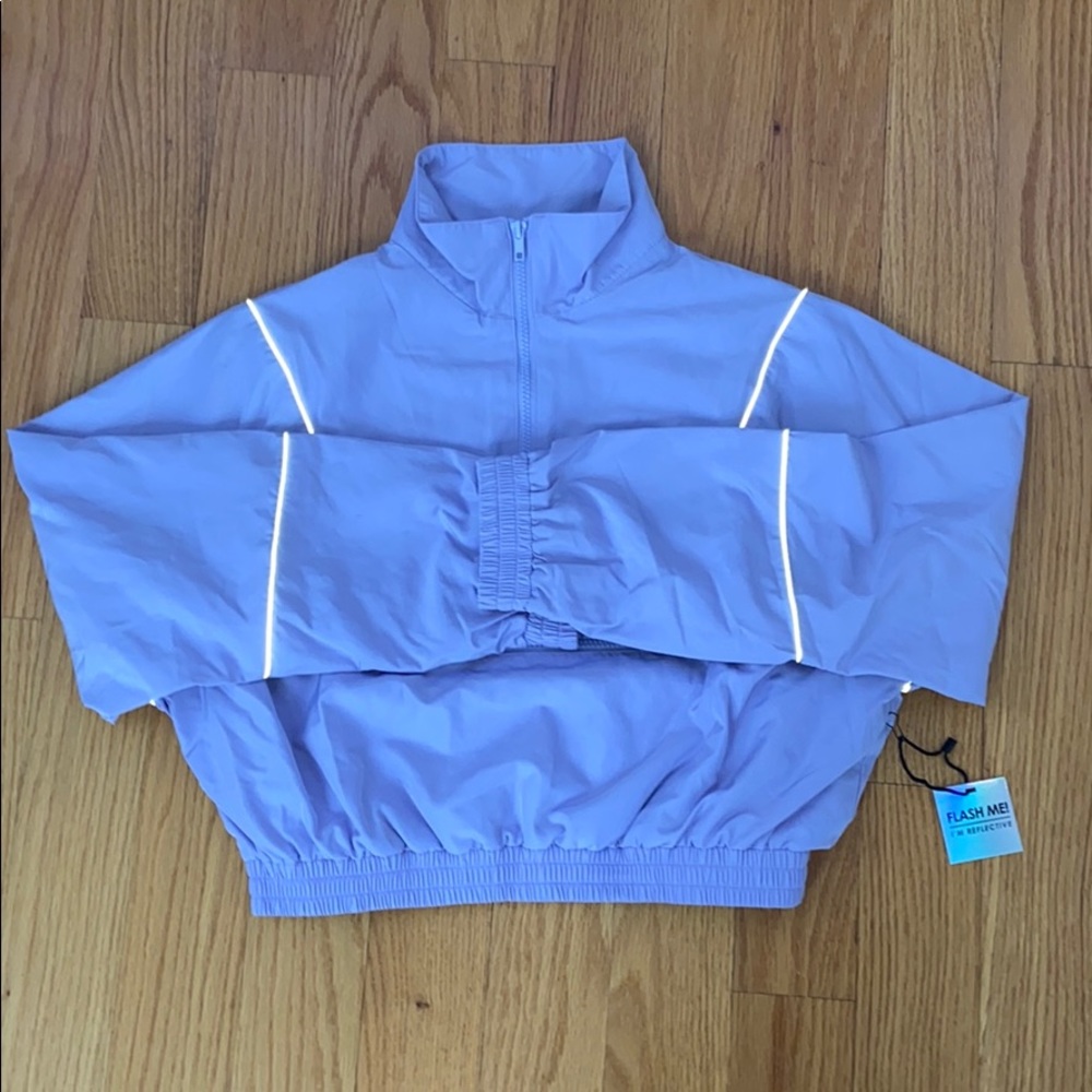 Purple Cropped 1/4 Zip Windbreaker